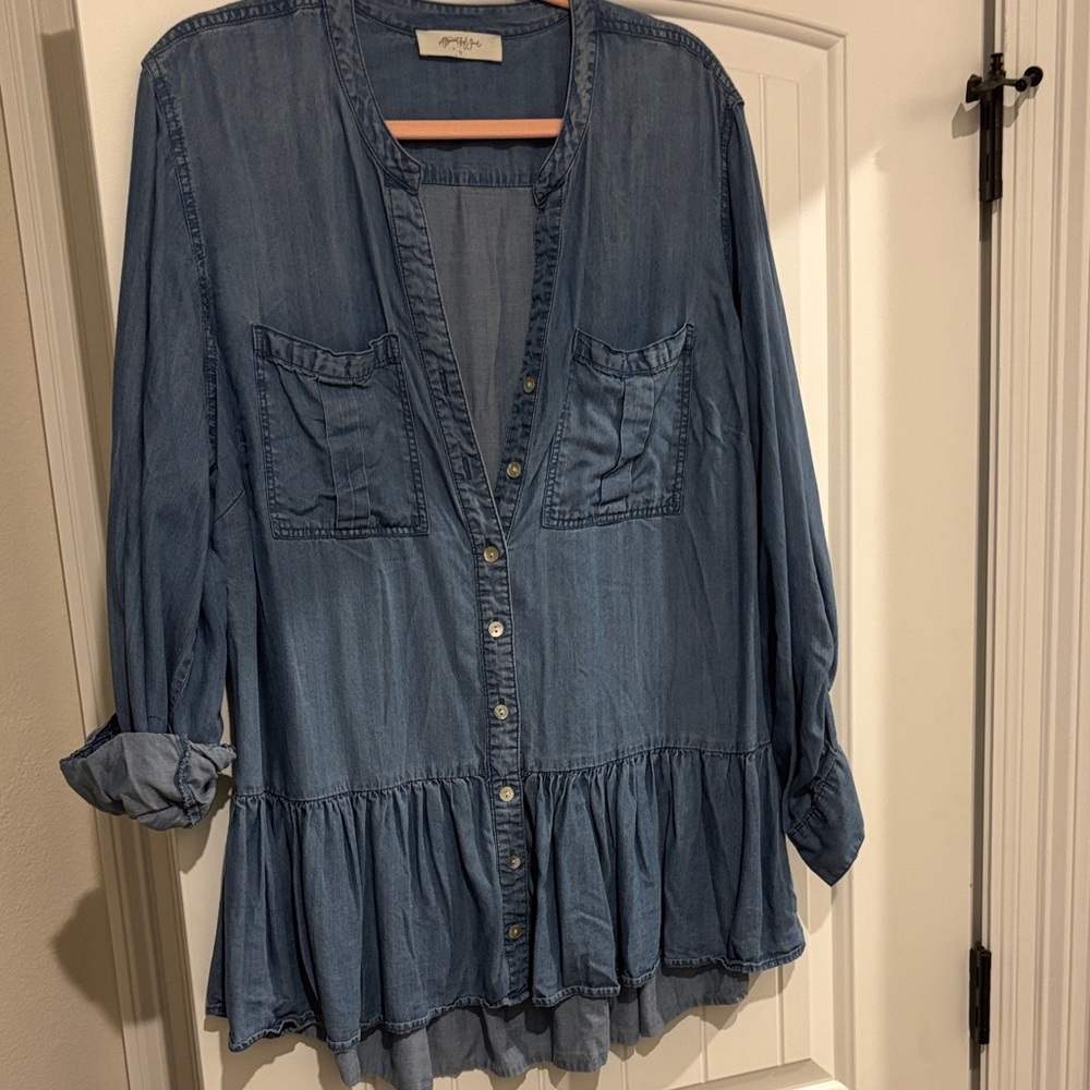 Stylish Blue Denim Blouse by A beautiful soul